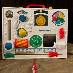 Vintage 1988 Fisher Price Activity Center Baby Toddler Toy Crib Busy Box